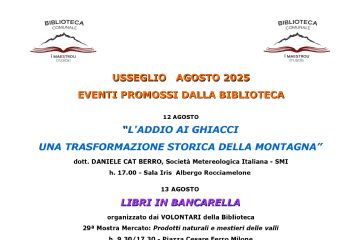 Eventi Promossi dalla Biblioteca Comunale di Usseglio