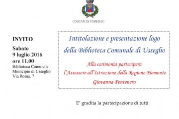 Intitolazione e  presentazione Logo   della Biblioteca Comunale di Usseglio