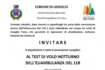 TEST DI VOLO NOTTURNO DELL&#39;ELIAMBULANZA DEL 118