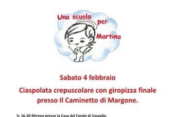 Ciaspolata Una Scuola per Martina e giropizza